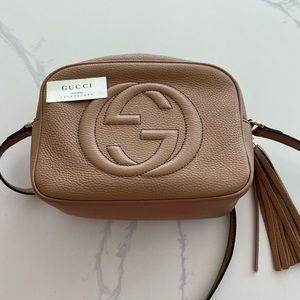 Gucci Soho Disco Crossbody Bag in Beige Leather